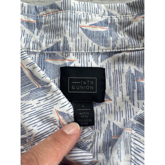 14th & Union Mens Sailboat Preppy Sporty Button Down Golf Polo (N) - Picture 4 of 5